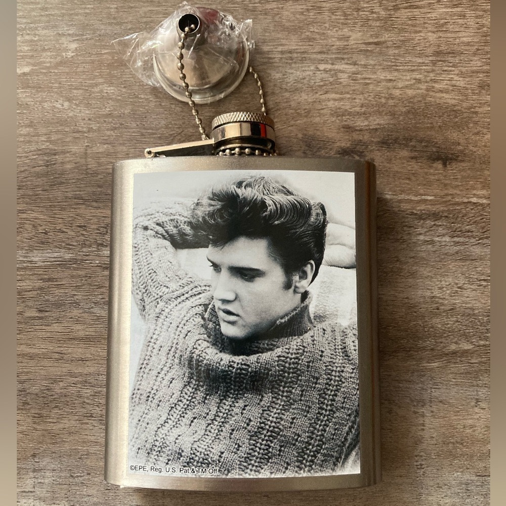 Elvis flask stainless steel NEW 7 oz